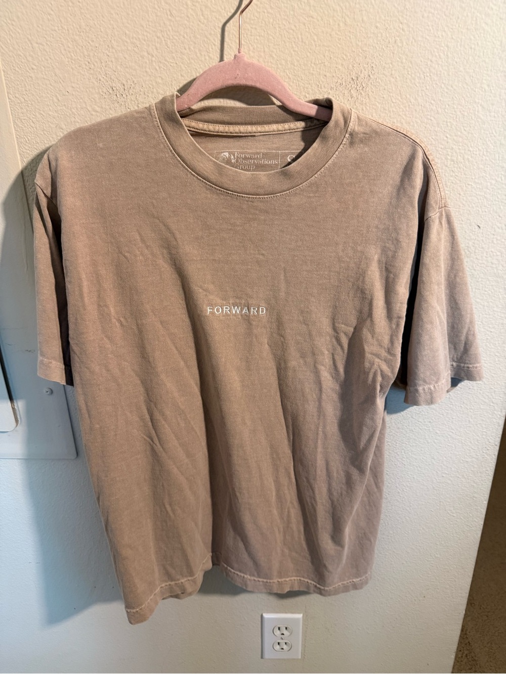 Forward Observations Group FOG Tan Oversized Heavyweight Graphic Tee Small